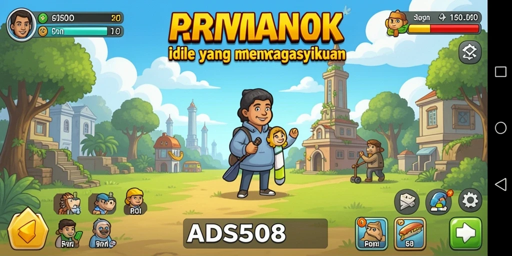 Tampilan gameplay ADS508 dengan elemen Idle yang menarik.