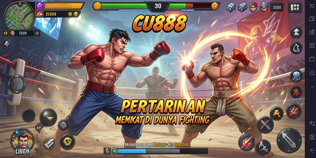 Screenshot CU888 menunjukkan aksi pertarungan seru antara karakter ikonik.