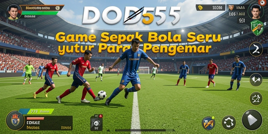Tampilan gameplay DODO555 dengan aksi sepak bola yang mendebarkan.