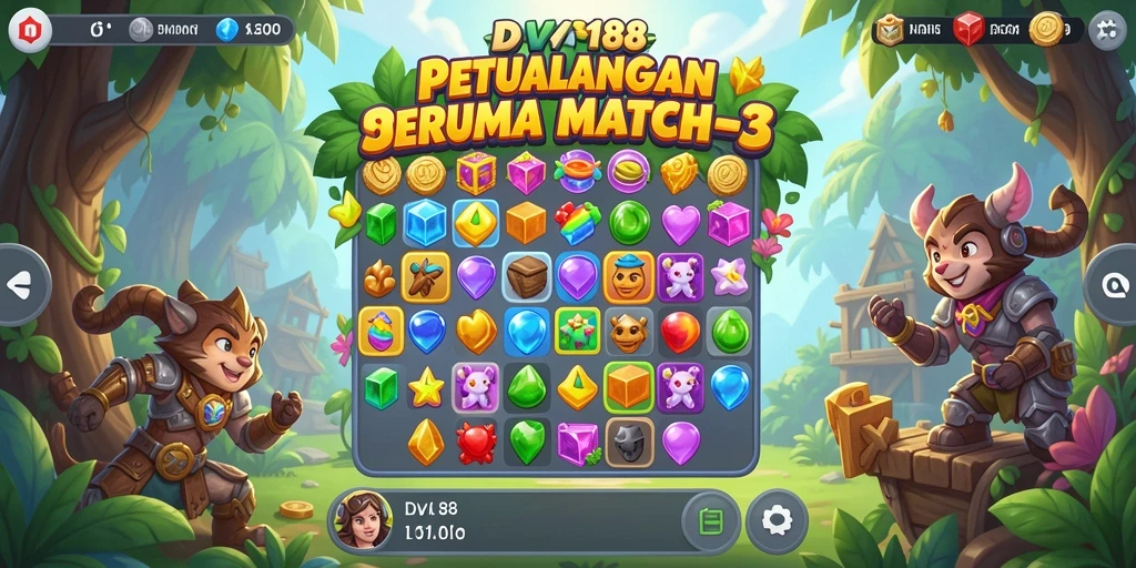 Tampilan gameplay menarik dari DV188 dalam kategori Match-3.