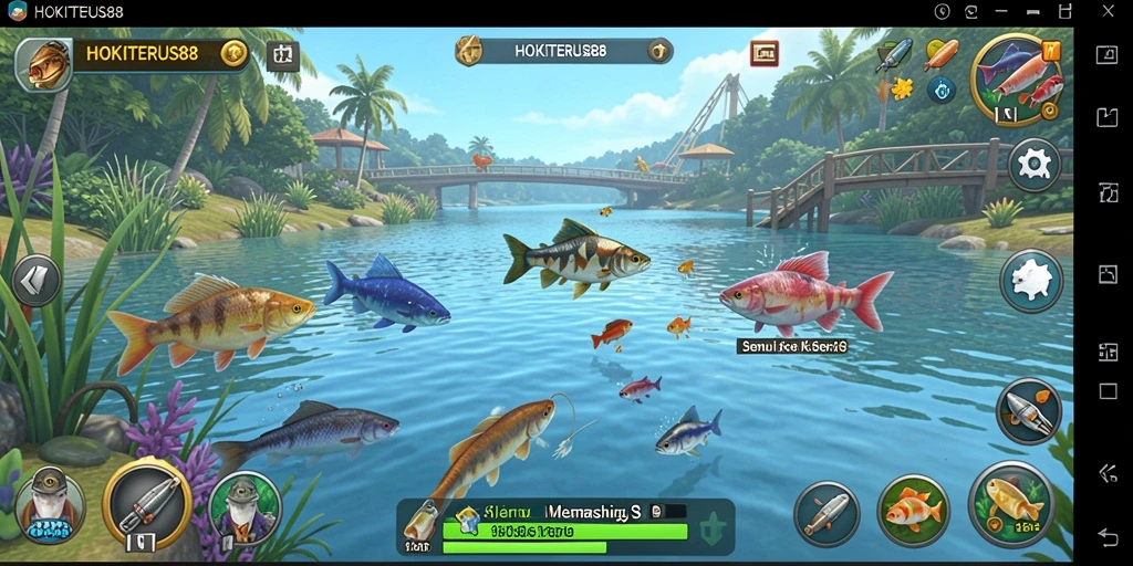 Tangkapan layar gameplay <strong>HOKITERUS88</strong> yang menggambarkan aksi memancing seru.