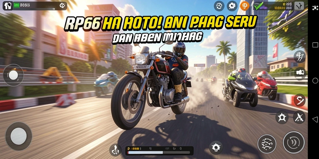 Tampilan menarik dari gameplay balapan motor di RP66.