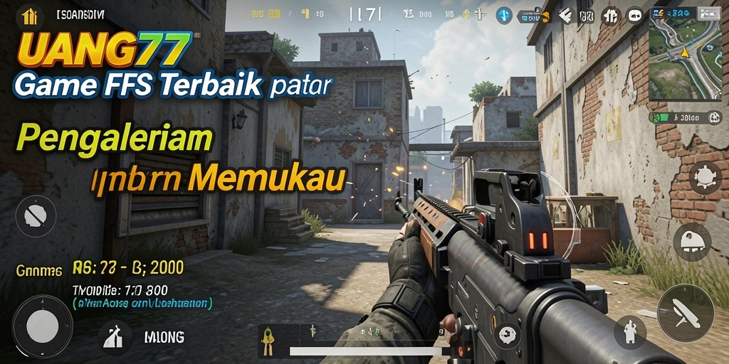 Screenshot utama UANG77 menampilkan aksi pertempuran intens di arena FPS.